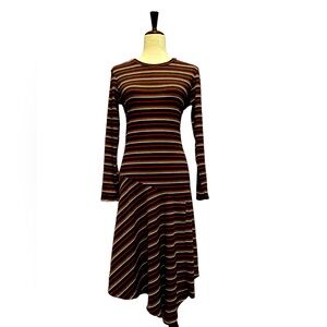 Striped stretch assymetric dress